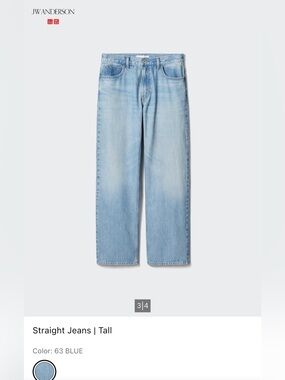 JW ANDERSON UNIQLO Light Blue Straight Jeans